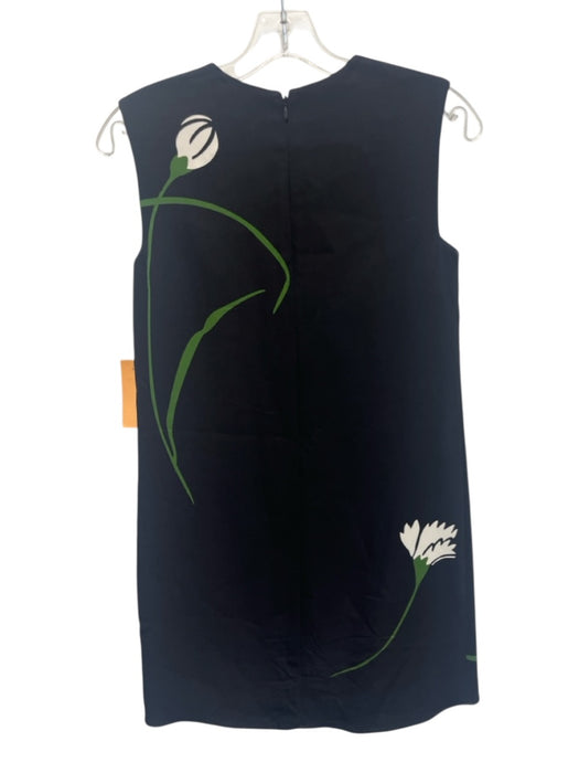 Veronica Beard Size 00 Black, White, Green Viscose Blend Sleeveless Floral Dress Black, White, Green / 00