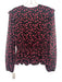 Milly Size P Pink & Black Polyester Long Sleeve Floral Shirred Pussybow Top Pink & Black / P