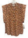 Joie Size XXS Orange, Red, Brown, Purple Viscose Cap Sleeve Floral Pleated Top Orange, Red, Brown, Purple / XXS