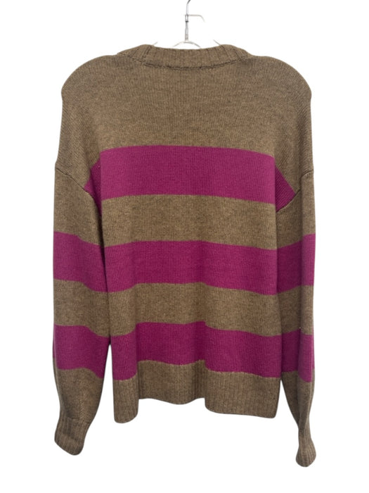 Splendid Size XS Beige & Pink Acrylic Blend Long Sleeve Striped Knit Sweater Beige & Pink / XS