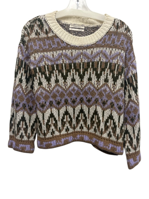 By Anthropologie Size XSP Purple, Green, Brown Viscose Blend Long Sleeve Sweater Purple, Green, Brown / XSP