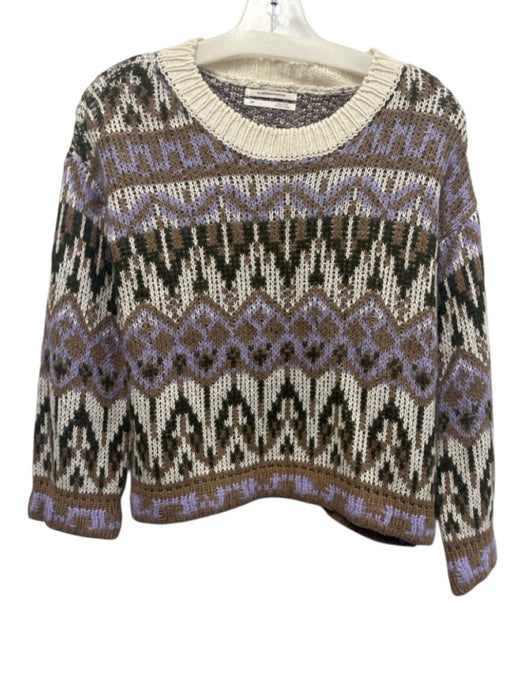 By Anthropologie Size XSP Purple, Green, Brown Viscose Blend Long Sleeve Sweater Purple, Green, Brown / XSP