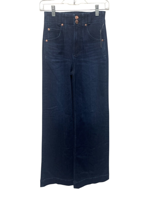 Pistola Size 23 Dark Wash Cotton Denim Zip & Button 5 Pocket High Waist Jeans Dark Wash / 23