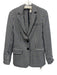 Tibi Size 0 Black & White Polyester Blend Checked Flap Pocket Back Zip Jacket Black & White / 0
