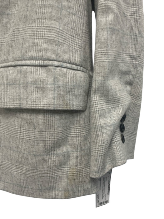 Isabel Etoile Marant Size 36 Gray & Blue Wool Blend Plaid Flap Pocket Jacket Gray & Blue / 36