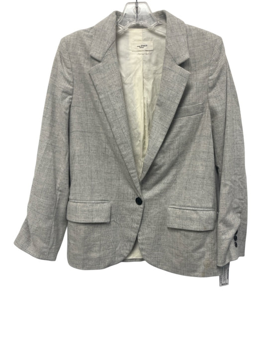 Isabel Etoile Marant Size 36 Gray & Blue Wool Blend Plaid Flap Pocket Jacket Gray & Blue / 36