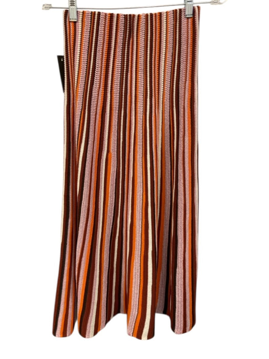 ME+EM Size S Orange, Brown & Multi Viscose Blend Open Knit Sleeveless Skirt Set Orange, Brown & Multi / S