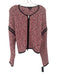 Rag & Bone Size S/P Red, Cream & Blue Cotton Blend Knit Boucle Zip Up Jacket Red, Cream & Blue / S/P