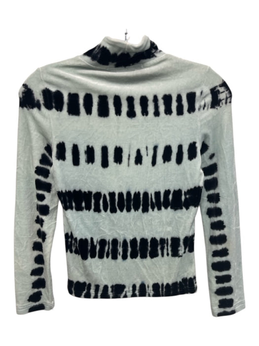Proenza Schouler Size XS Seafoam & Black Velvet Turtle Neck Long Sleeve Top Seafoam & Black / XS