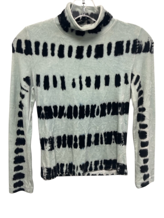 Proenza Schouler Size XS Seafoam & Black Velvet Turtle Neck Long Sleeve Top Seafoam & Black / XS