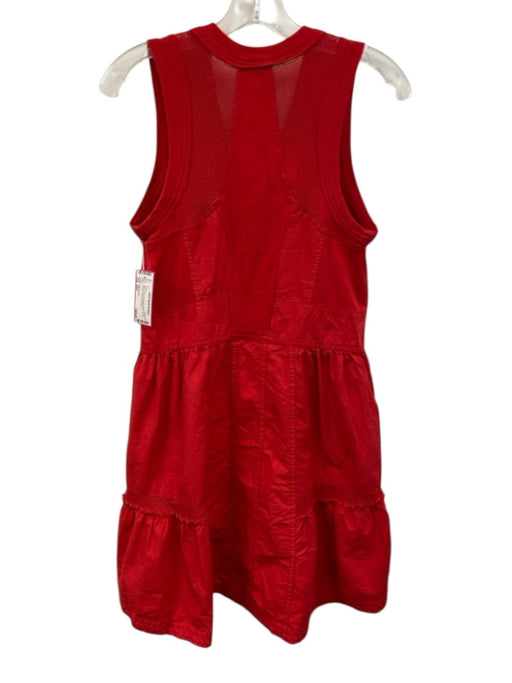 Daily Practice Size XXS Red Cotton Sleeveless Mesh Zip Up Pockets Dress Red / XXS