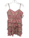 Olivaceous Size M Pink & Green Cotton Tiered Floral Spaghetti Strap Dress Pink & Green / M