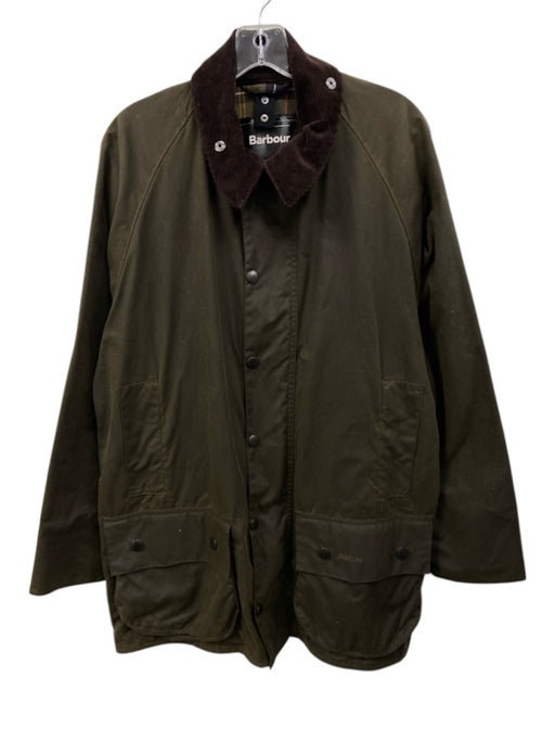 Barbour Size 40 Olive Green Cotton Zip & Snap Men's Jacket Olive Green / 40