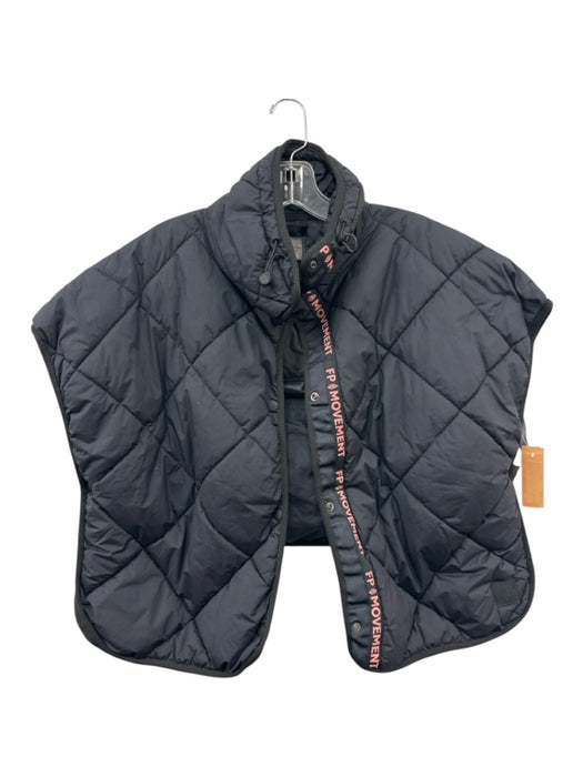 FP Movement Size One Size Black Cap Sleeve Quilted Zip Front Logo Vest Black / One Size