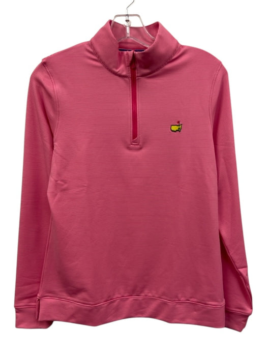 Magnolia Lane Size Small Hot pink Polyester Blend Quarter Zip Striped Sweater Hot pink / Small
