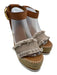See By Chloe Shoe Size 39 Taupe & Brown Leather Upper Fringe Canvas Espadrille Taupe & Brown / 39
