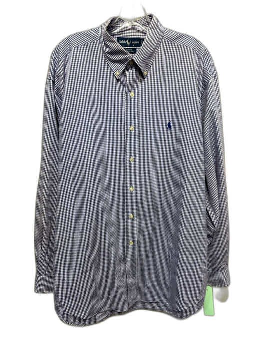 Ralph Lauren Size L Blue & White Cotton Gingham Button up Long Sleeve Shirt Blue & White / L