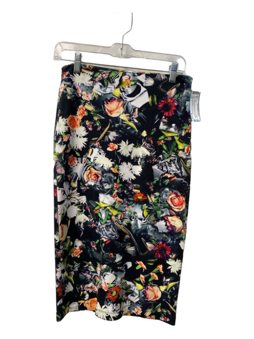 McQ by Alexander McQueen Size L Black Yellow Red Green Cotton Blend Knit Skirt Black Yellow Red Green / L