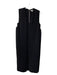 Helmut Lang Size 10 Black Polyester V Neck Sleeveless Back Zip Front Slit Dress Black / 10