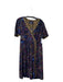 Maeve Size 10 Navy & Multi Viscose V Neck Short Sleeve buttondown Dress Navy & Multi / 10