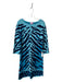 Lilly Pulitzer Size Medium Blue Cotton Knit Zebra Long Sleeve boat neck Dress Blue / Medium