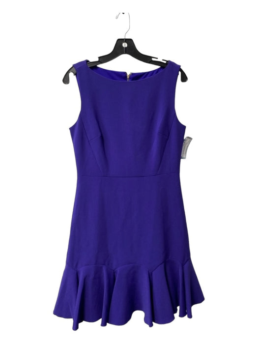 Kate Spade Size 8 Purple Polyester Blend Boat Neck Sleeveless Back Zip Dress Purple / 8