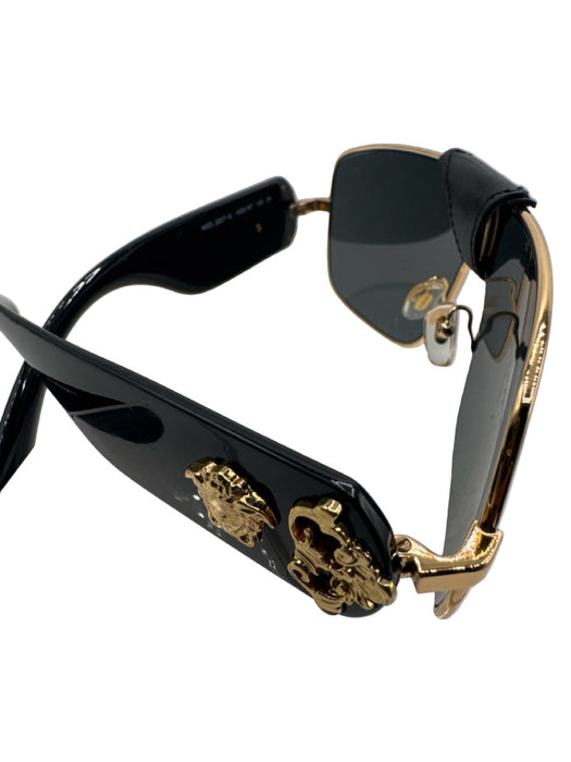 Versace black & gold Metal Solid Aviator Men's Sunglasses