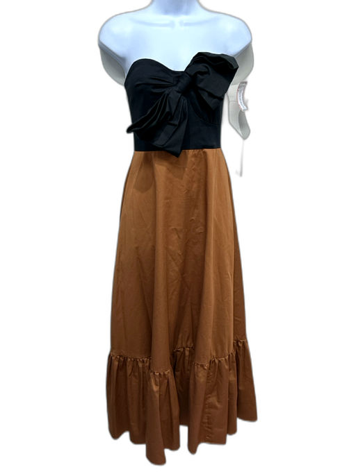 Hutch Size 4 Orange & Black Cotton Spaghetti Strap Bow Detail Sleeveless Dress Orange & Black / 4