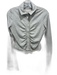 Reformation Size M Gray & Beige Tencel Button Up Abstract Print Ribbed Top Gray & Beige / M