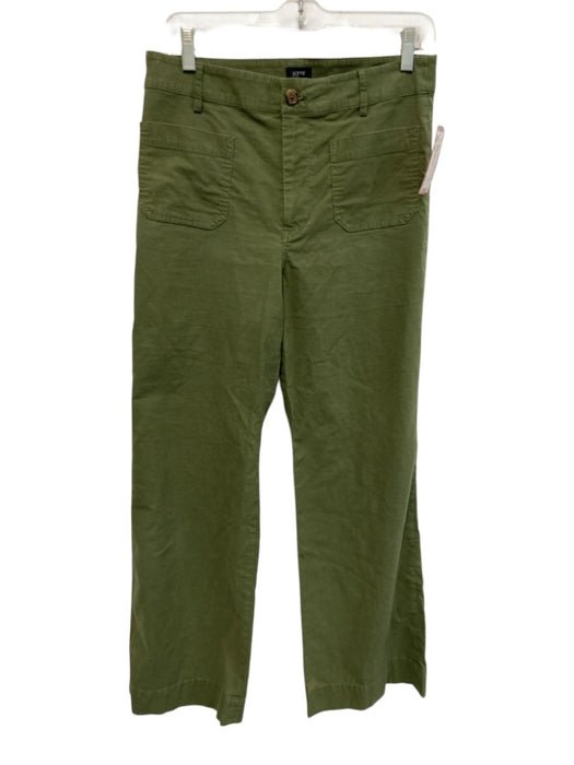 J. Crew Size 28 Green Cotton & Linen Zip Fly Patch Pockets Pants Green / 28