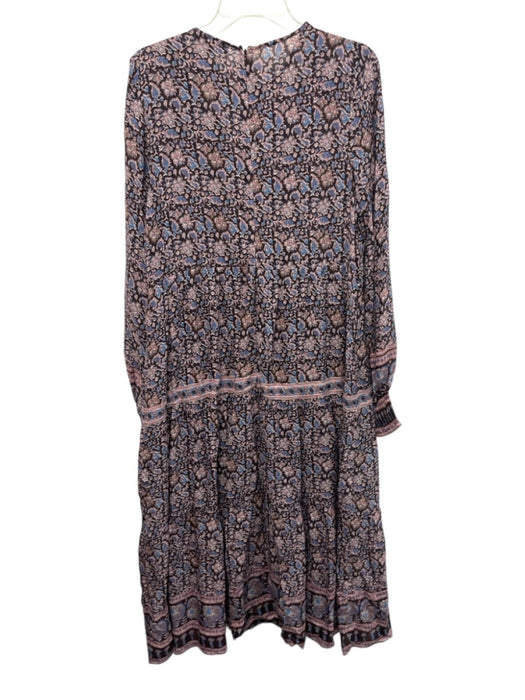 Sea New York Size L Purple, Blue, White Viscose Long Balloon Sleeve Floral Dress Purple, Blue, White / L