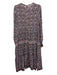 Sea New York Size L Purple, Blue, White Viscose Long Balloon Sleeve Floral Dress Purple, Blue, White / L