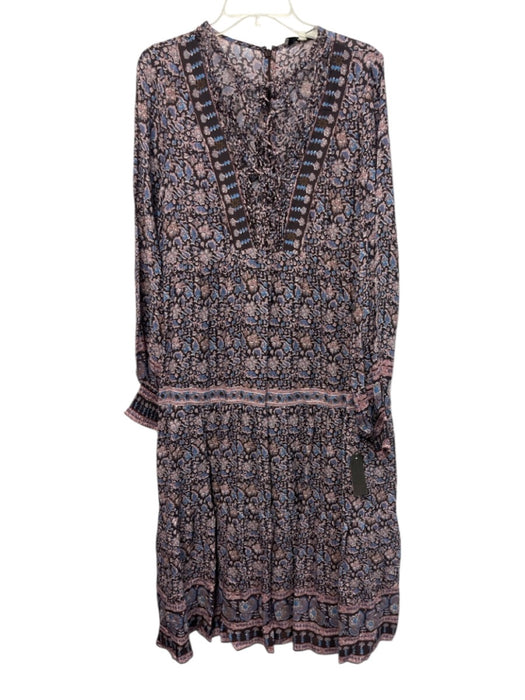 Sea New York Size L Purple, Blue, White Viscose Long Balloon Sleeve Floral Dress Purple, Blue, White / L