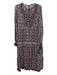Sea New York Size L Purple, Blue, White Viscose Long Balloon Sleeve Floral Dress Purple, Blue, White / L