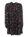 Ganni Size 36 Black, Pink, Green Viscose Long Sleeve Floral Mock Turtle Dress Black, Pink, Green / 36
