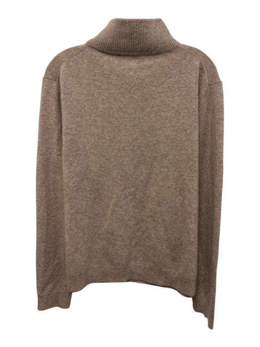 Alice Walk Size L Taupe Brown Cashmere Long Sleeve 1/2 Button Sweater Taupe Brown / L