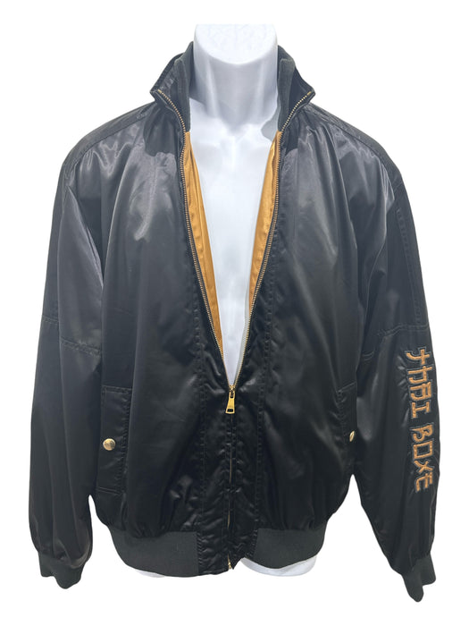 Dolce & Gabbana Size 54 black & gold Nylon Textured Men's Jacket 54
