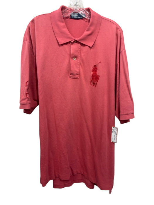 Ralph Lauren Size XLT Pink Cotton Solid Polo Men's Short Sleeve Pink / XLT