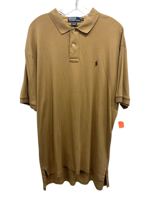 Ralph Lauren Size XL Brown Cotton Solid Polo Men's Short Sleeve Brown / XL