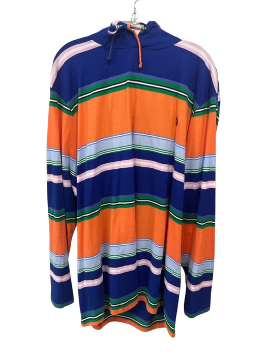 Polo Size XLT Orange & Multi Cotton Striped Hoodie Men's Jacket Orange & Multi / XLT
