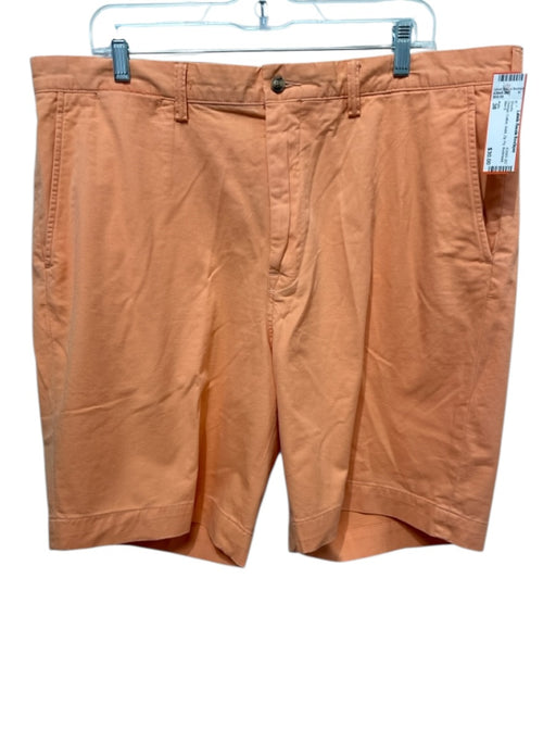 Polo Size 38 Orange Cotton Solid Zip Fly Men's Shorts Orange / 38