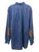 Polo Size XLT Blue Cotton Blend Solid Button Up Elbow Patches Long Sleeve Shirt Blue / XLT