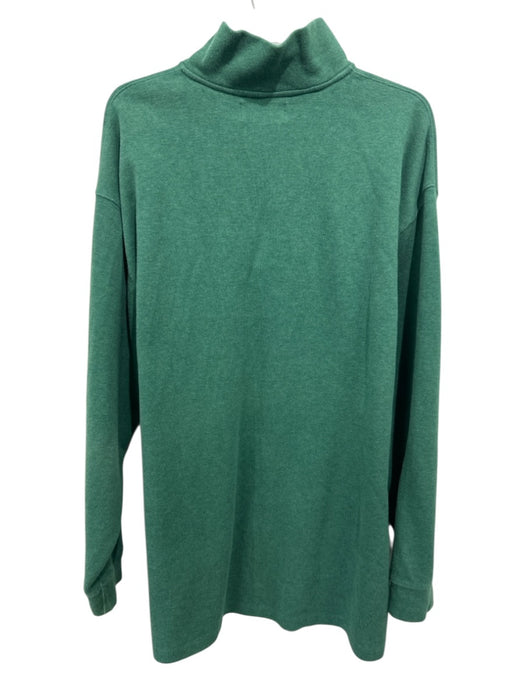 Polo Size XLT Green Cotton Solid Quarter Zip Men's Long Sleeve Shirt Green / XLT