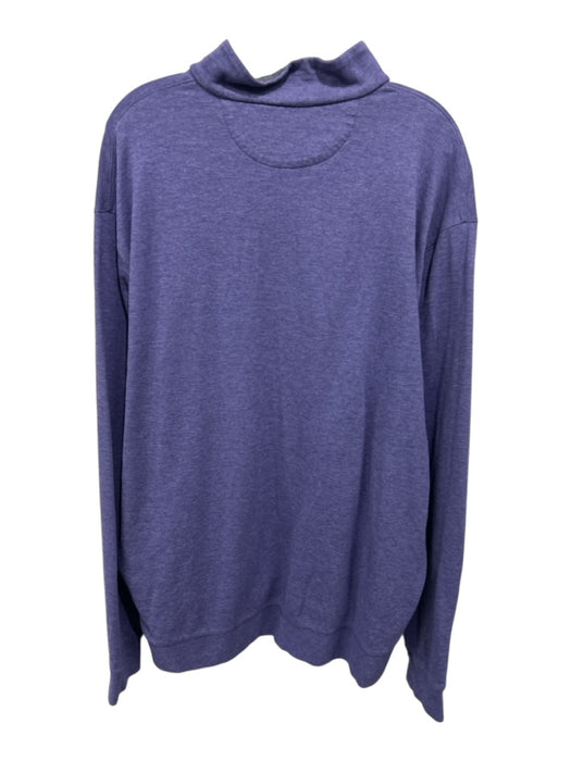Polo Size XLT Purple Cotton Solid Quarter Zip Men's Long Sleeve Shirt Purple / XLT