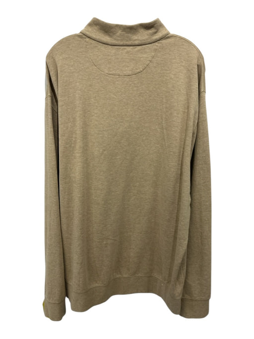Polo Size XLT Tan Cotton Blend Heathered Quarter Zip Men's Long Sleeve Shirt Tan / XLT