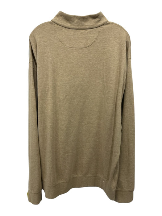 Polo Size XLT Tan Cotton Blend Heathered Quarter Zip Men's Long Sleeve Shirt Tan / XLT