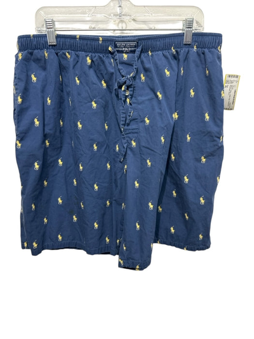 Polo Size XL Blue & Yellow Cotton logo Waistband Men's Shorts Blue & Yellow / XL