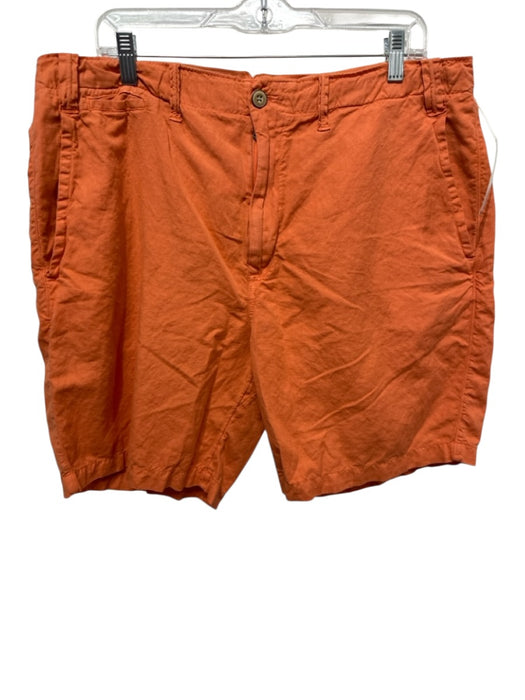 Polo Size 38 Orange Linen Solid Khaki Men's Shorts Orange / 38