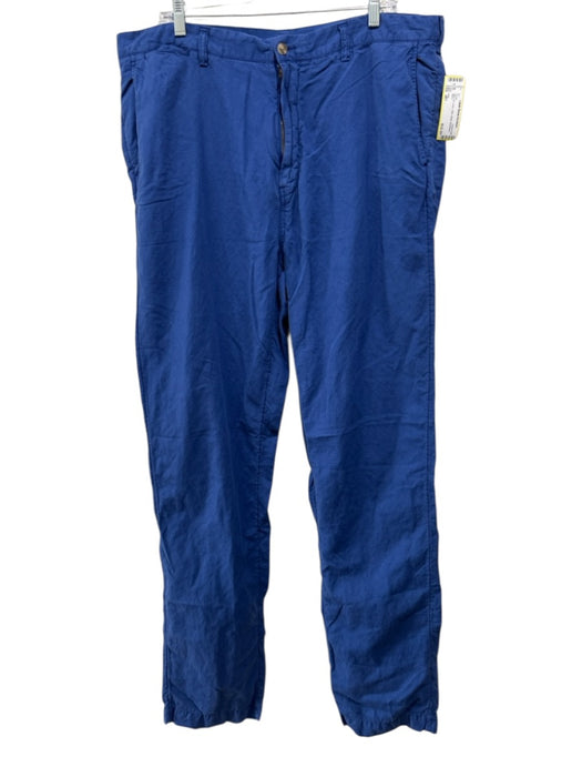 Polo Size 38T Blue Linen Solid Khaki Men's Pants Blue / 38T
