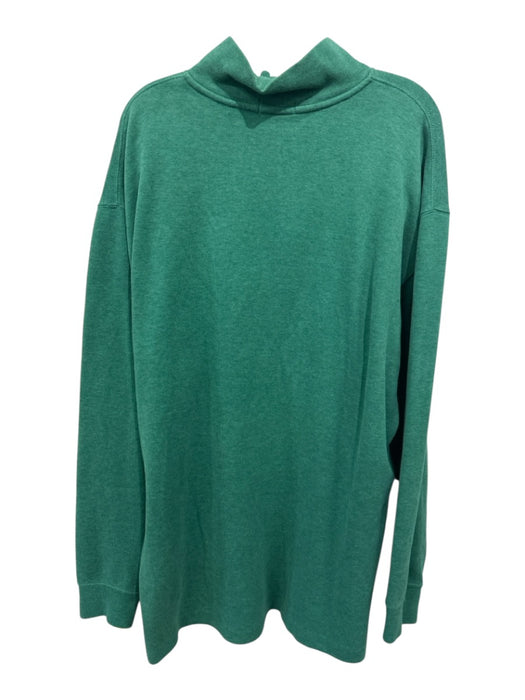 Polo Size XLT Green Cotton Solid Quarter Zip Men's Long Sleeve Shirt Green / XLT
